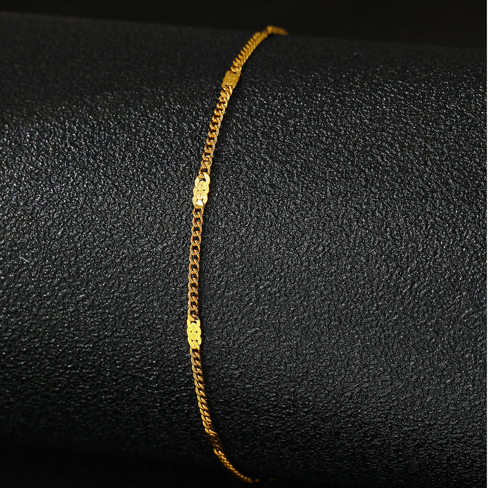 Dazzle in Style with Our Stainless Steel Sequin Chain Anklet - Perfect for Parties and Gift-Giving!