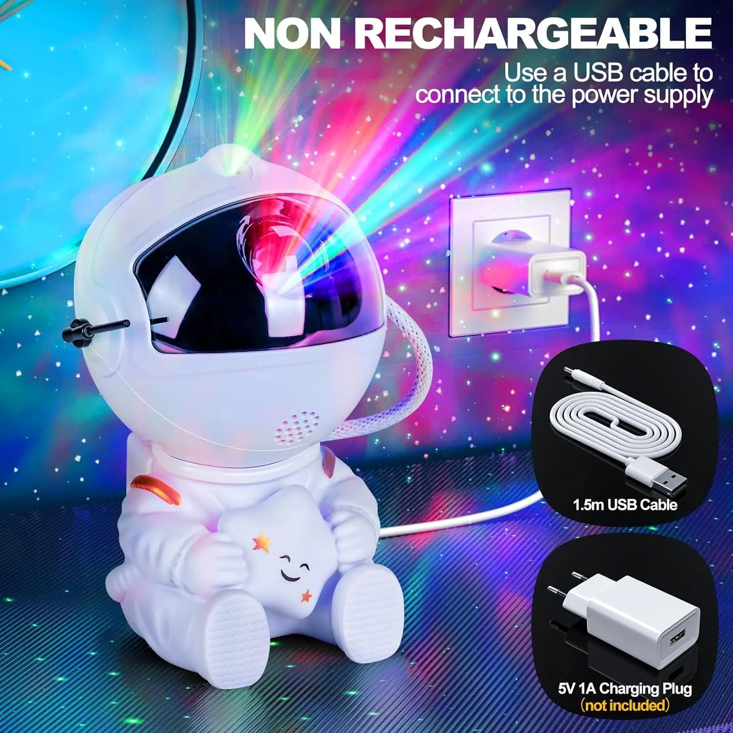 Enchanting Astronaut Starry Sky Projector - Transform Your Space with a Mesmerizing LED Galaxy Lamp for Bedrooms and Playrooms