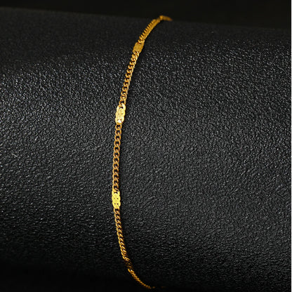 Dazzle in Style with Our Stainless Steel Sequin Chain Anklet - Perfect for Parties and Gift-Giving!