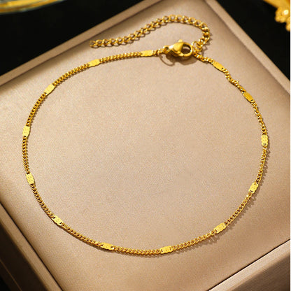 Dazzle in Style with Our Stainless Steel Sequin Chain Anklet - Perfect for Parties and Gift-Giving!