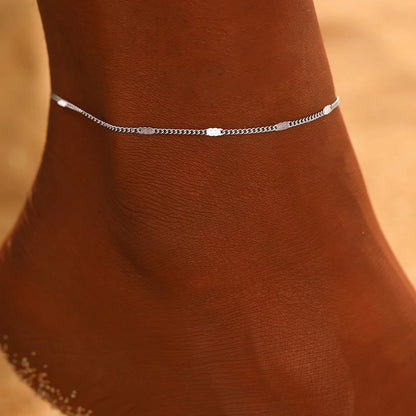 Dazzle in Style with Our Stainless Steel Sequin Chain Anklet - Perfect for Parties and Gift-Giving!