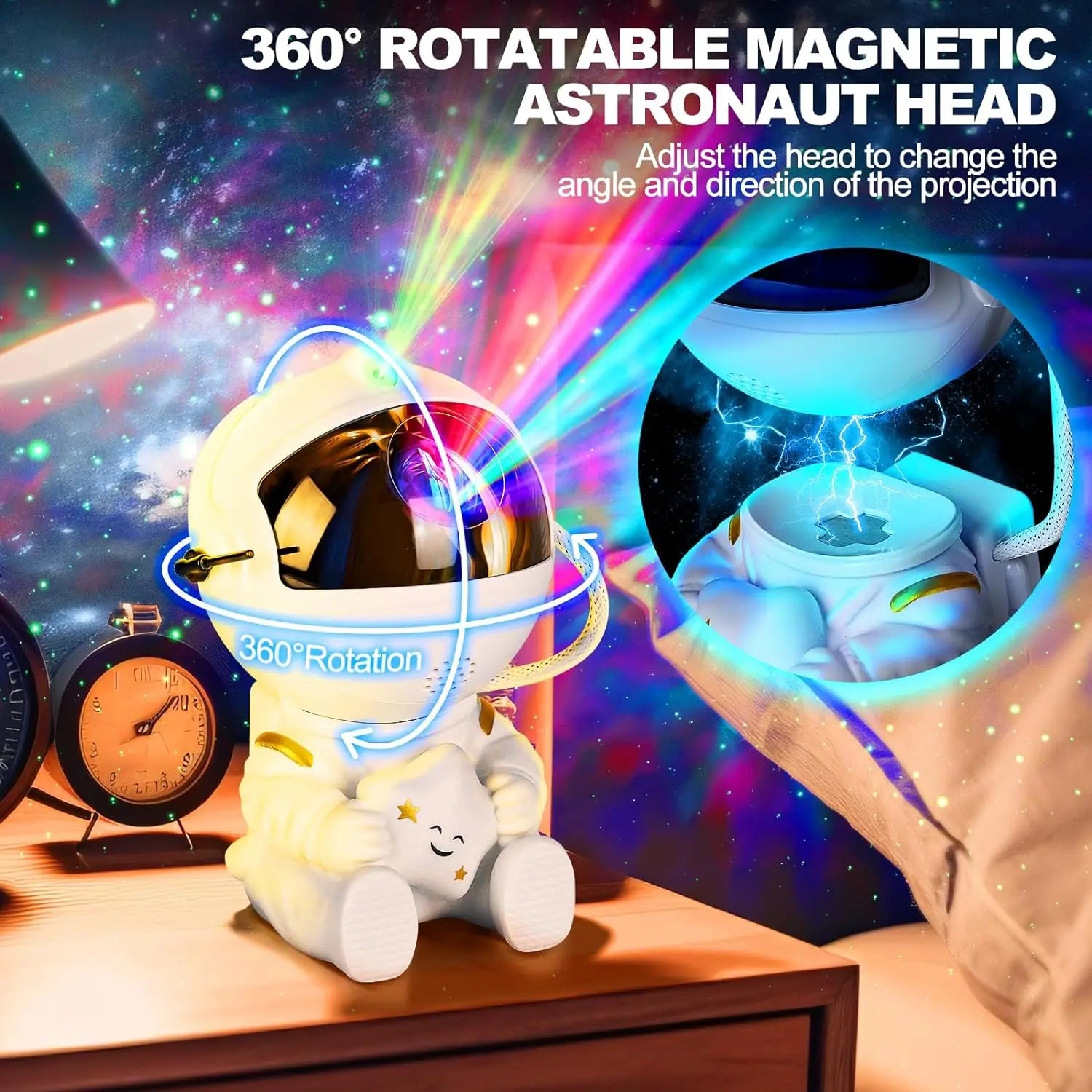 Enchanting Astronaut Starry Sky Projector - Transform Your Space with a Mesmerizing LED Galaxy Lamp for Bedrooms and Playrooms